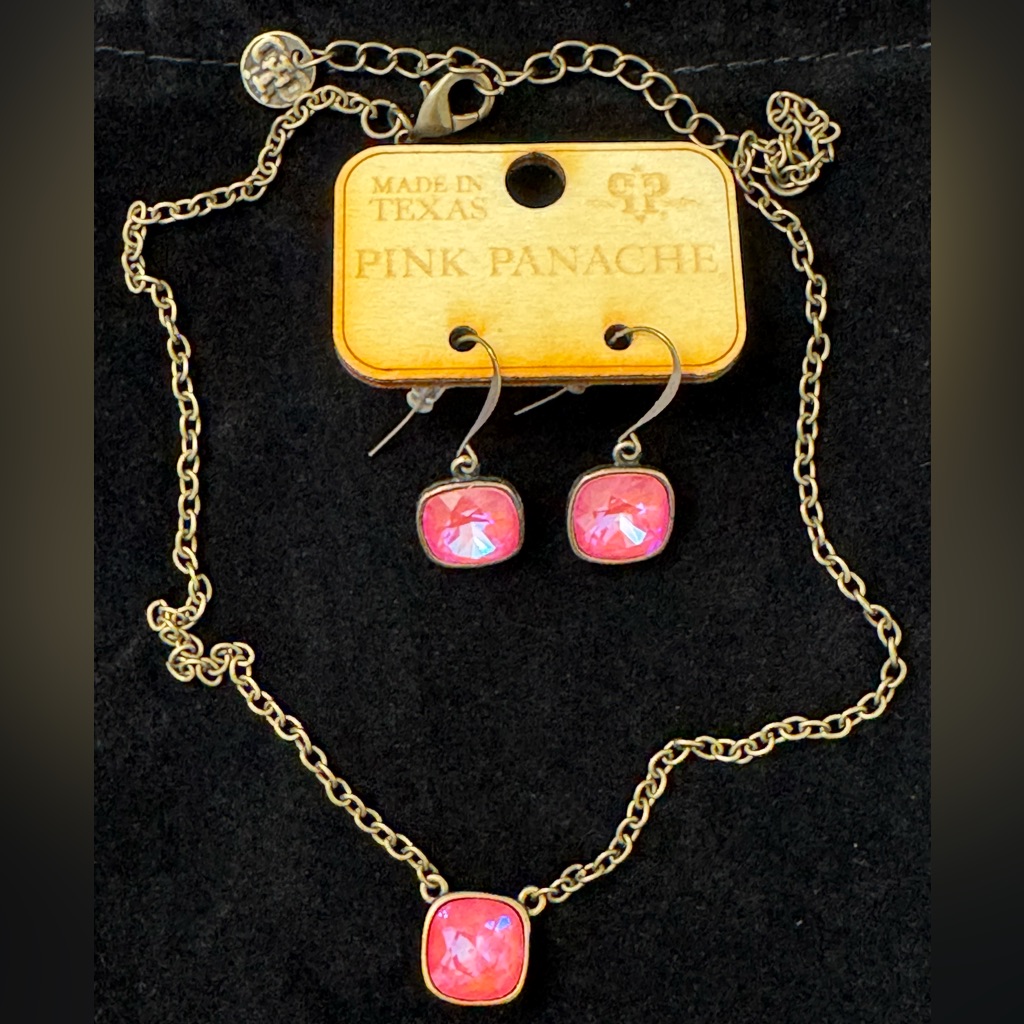 Pink Panache Gold Necklace With Pink Accents 35$